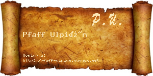 Pfaff Ulpián névjegykártya